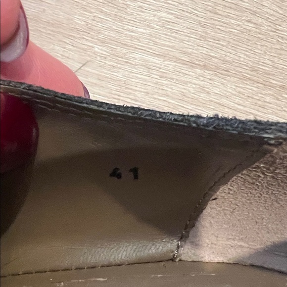 Anyi Lu Nancy Suede Monk Strap Pumps Gray Italian Leather Block Heels Size 41/10 - Picture 12 of 12